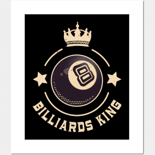 Billiards King 8-Ball Retro Snooker Posters and Art